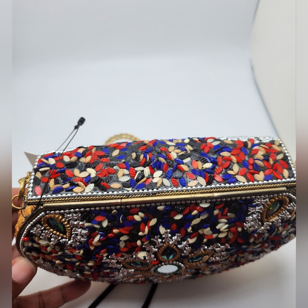 NWT LULU Brin Iron Bead and Sequin Embellished Crossbody Handbag - Picture 5 of 10